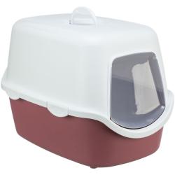 Trixie - Trixie Kedi Kapalı Tuvaleti, 40x40x56cm, Kırmızı/Beyaz